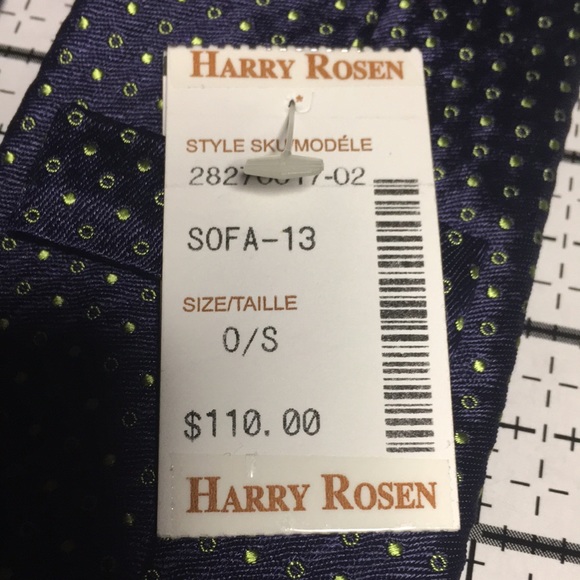 J.P. Telford- Blue with small yellow circles and dots. Italian 100% silk NWT - Picture 10 of 10